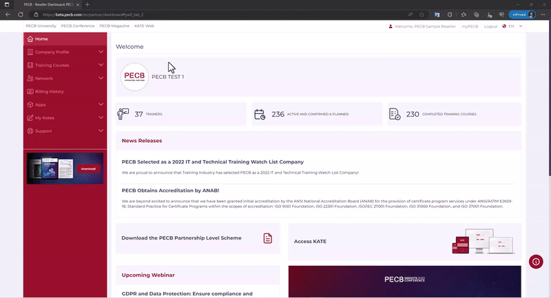 How to assign the course materials and confirm participants’ presence in a PECB training event